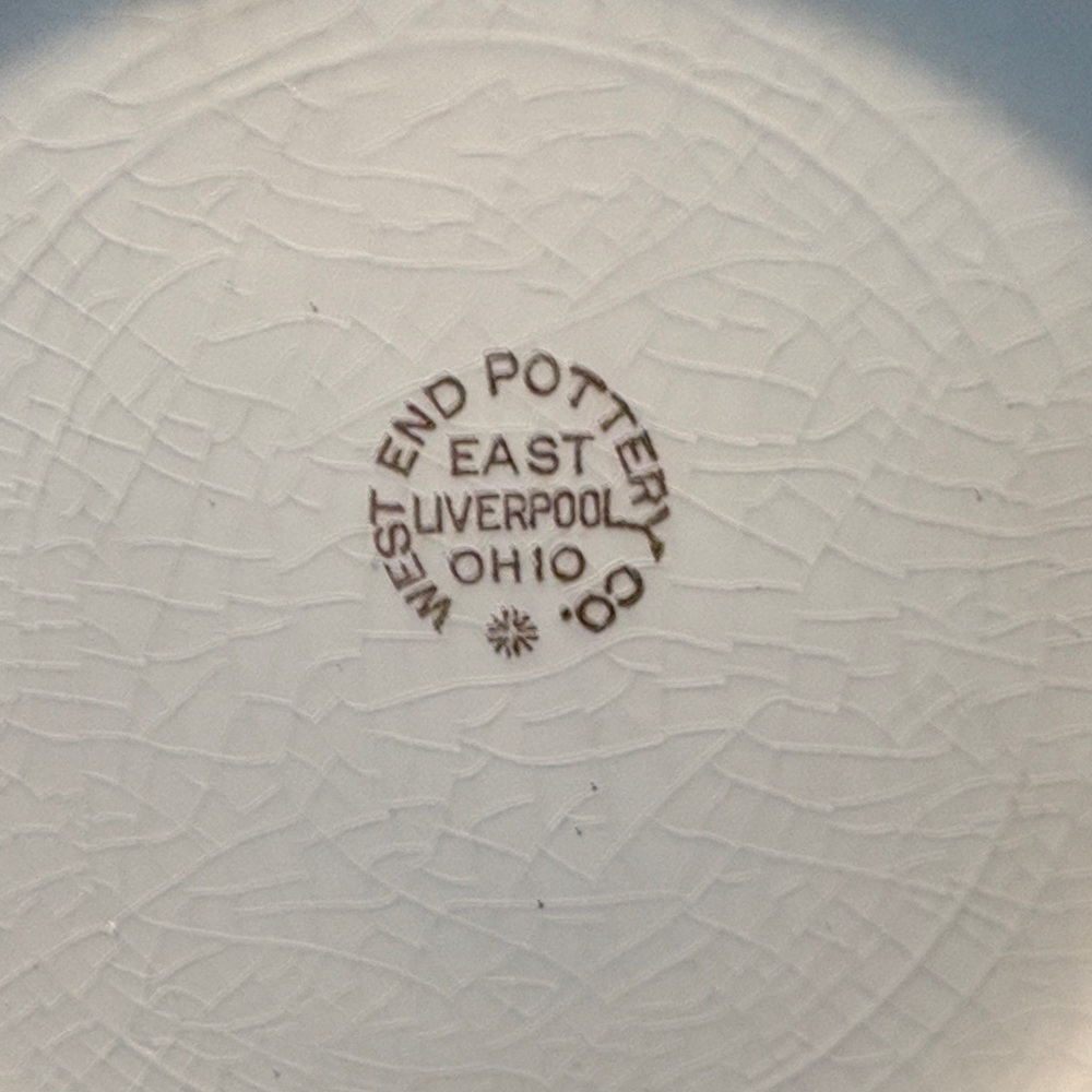 Antique West End Pottery Co Transferware Dish Bowl Covered - Picture 4 of 7